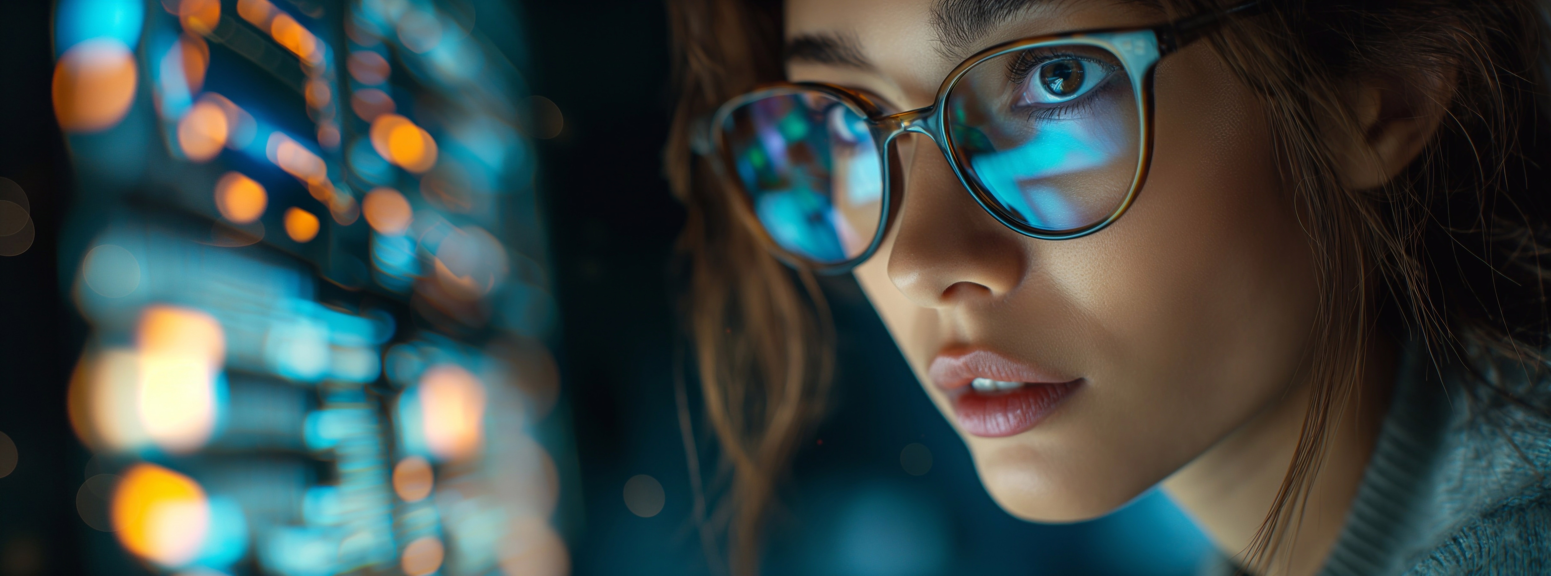 Someone looking at a computer with threats