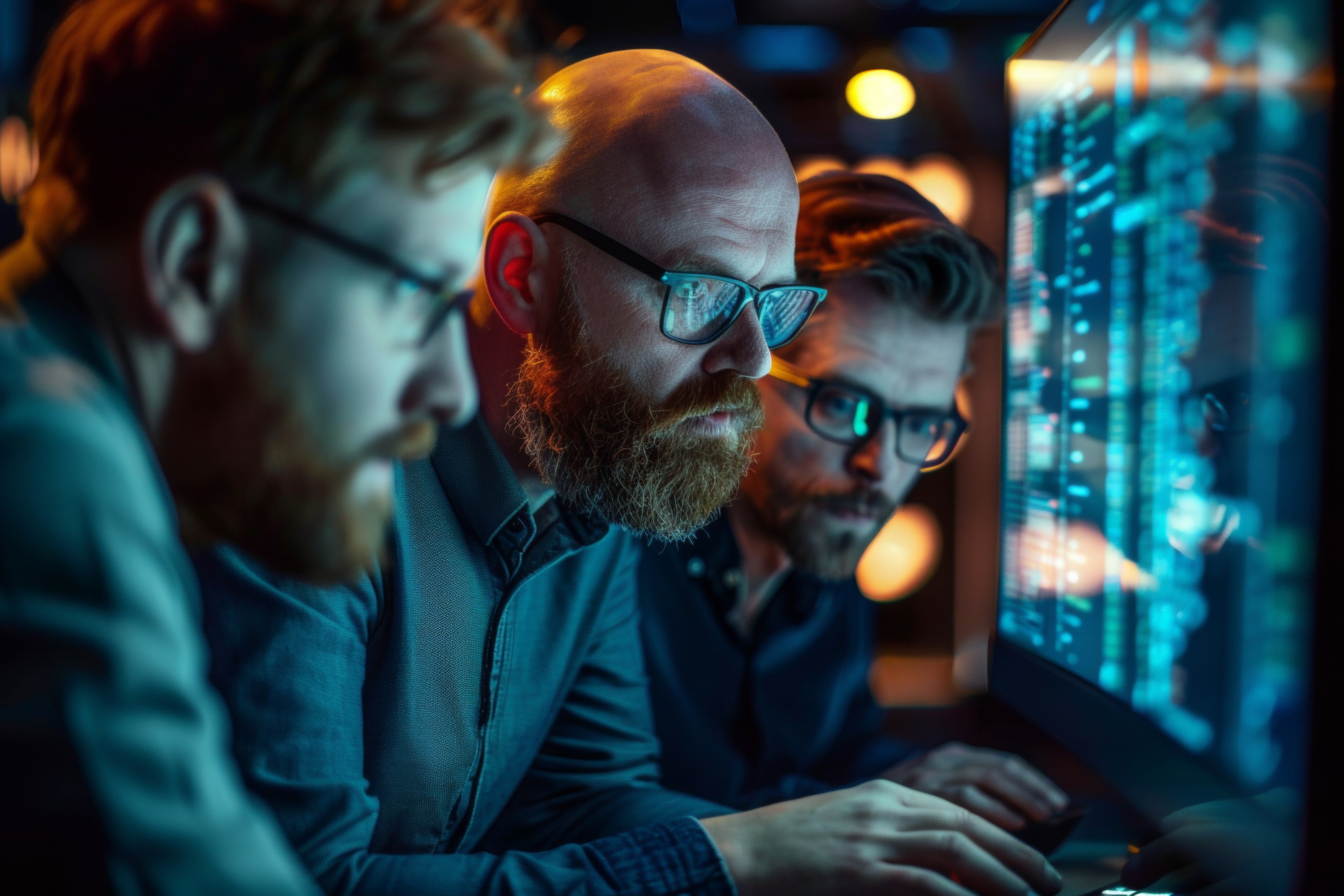 team looking at threats on the web