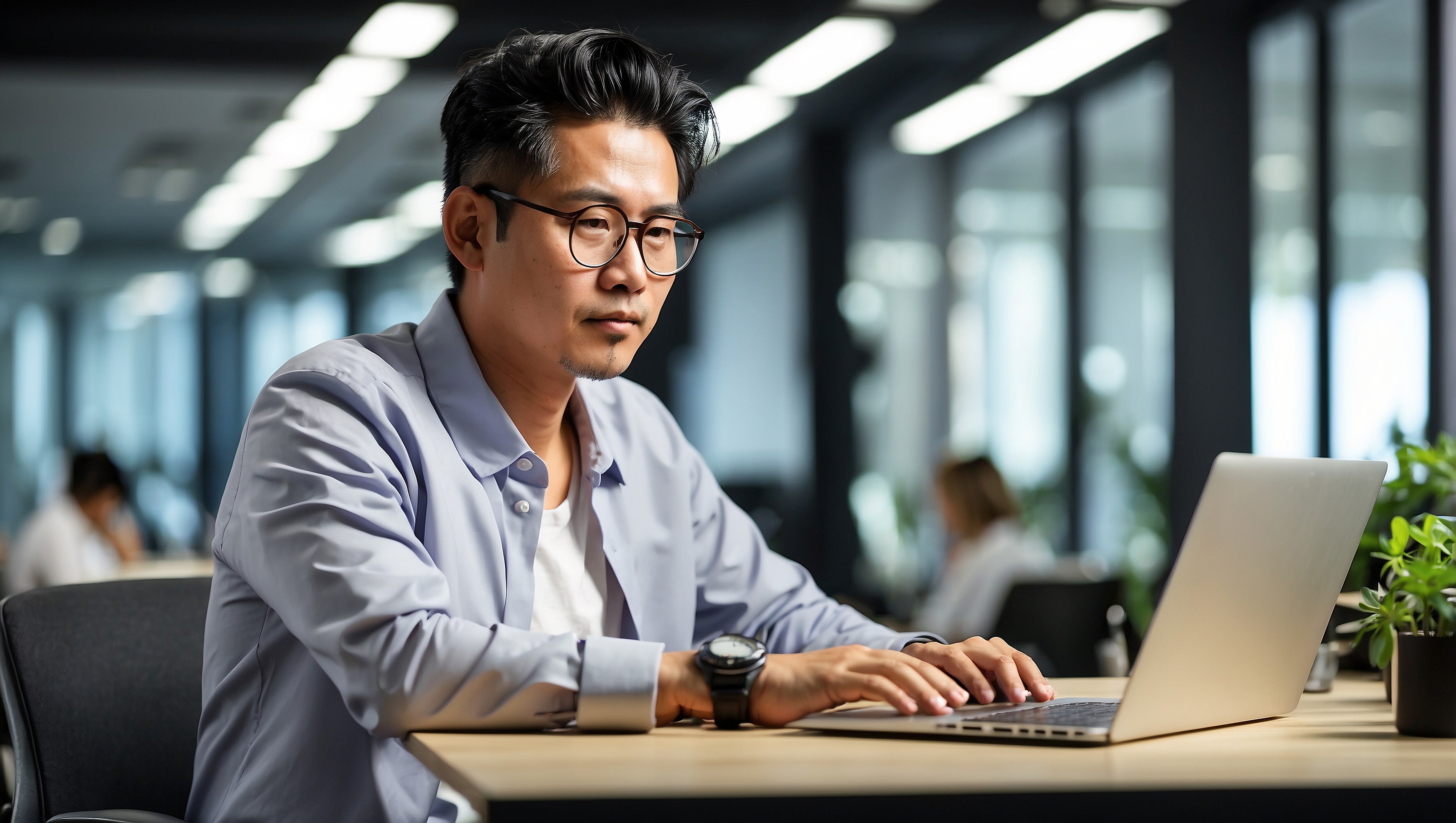 Person working on a laptop
