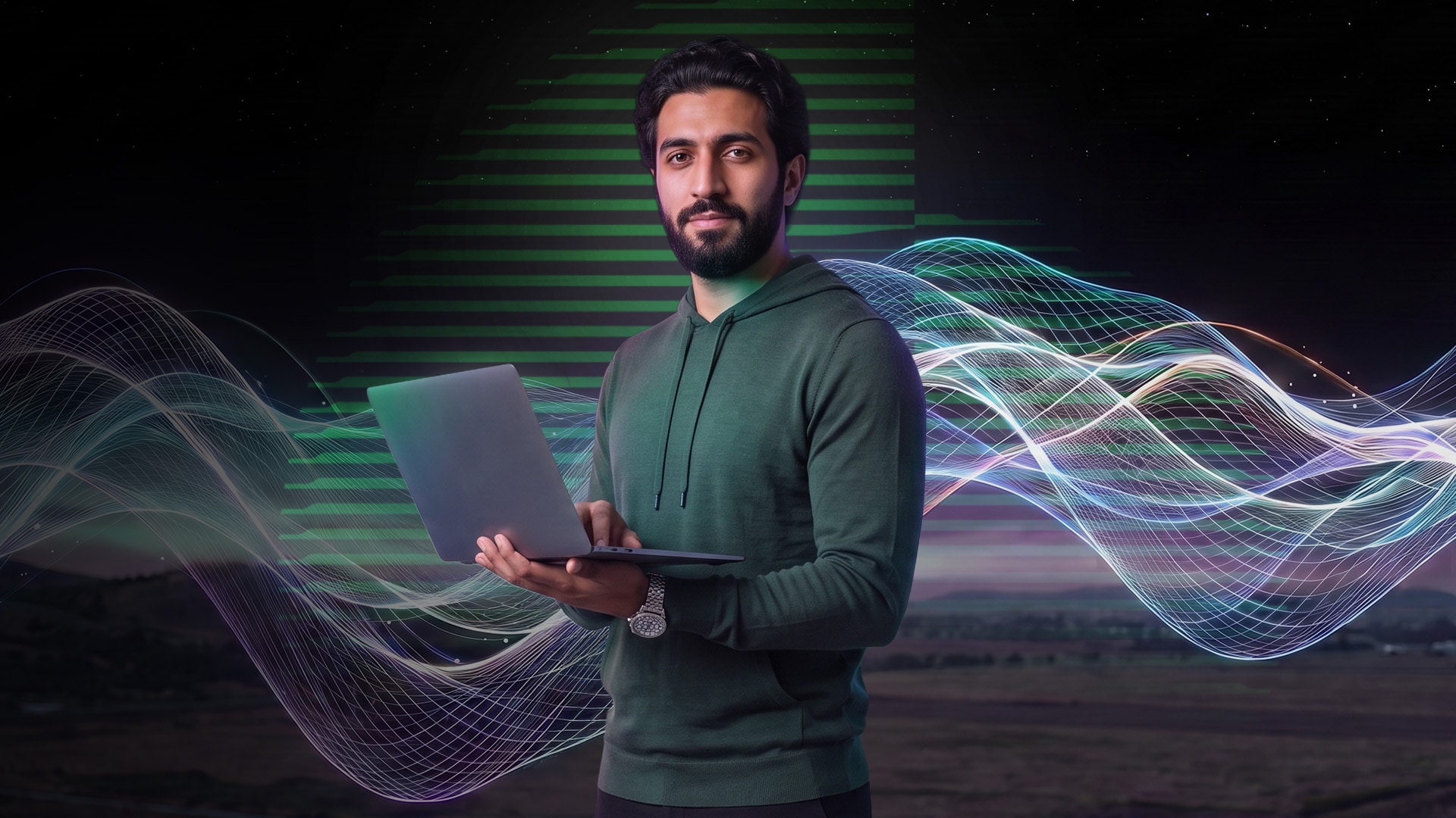 man with laptop