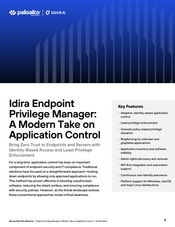 Solution Brief: Idira Endpoint Privilege Manager - a Modern Take on Application Control