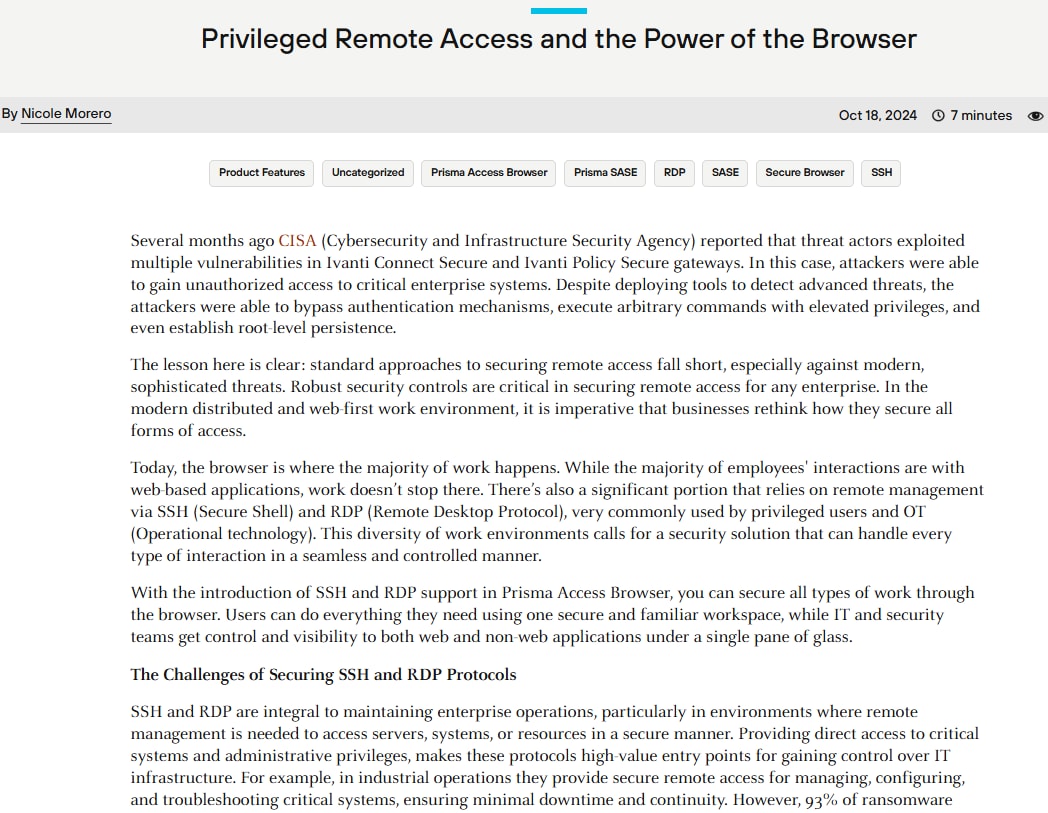 Privileged Remote Access and the Power of the Browser