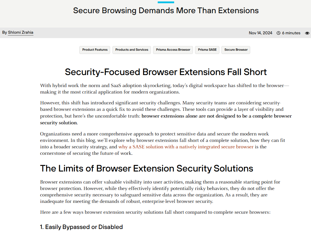 Secure Browsing Demands More Than Extensions