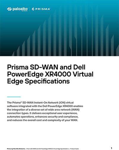 Prisma SD-WAN and Dell PowerEdge XR4000 Virtual Edge Specifications
